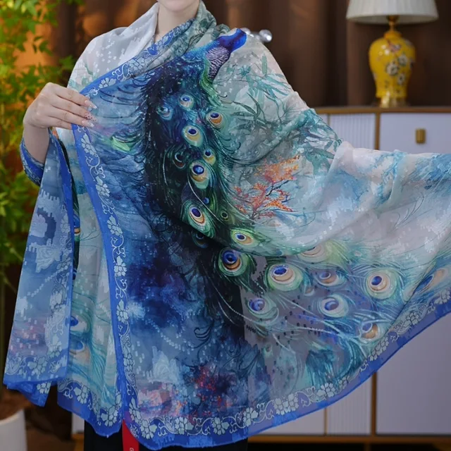 Écharpe de marque de luxe pour femmes, châle de fête, écharpes imprimées populaires, hijab de qualité, crème solaire de plage, printemps et été – Image 6