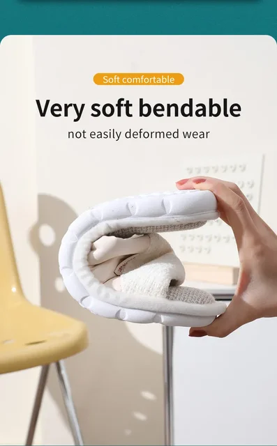 Pantoufles en lin pour hommes et femmes, pantoufles d'intérieur et d'extérieur en coton et lin à semelles souples, semelle épaisse absorbant les chocs – Image 3