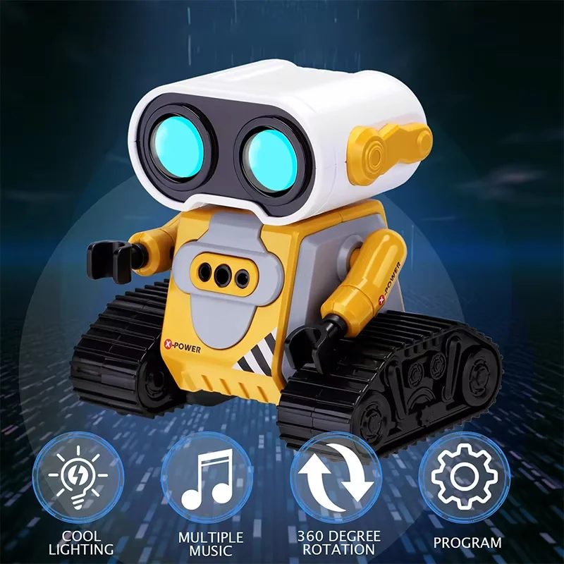 Interactive Mini Robot Toy Remote Control - Support Gesture Sensing , Dancing,  LED Eyes & Music Simulation Robot Lighting Music