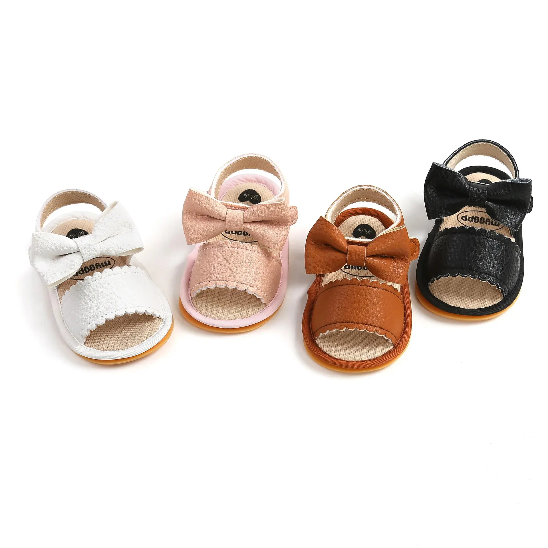 Meckior été bébé chaussures enfant en bas âge chaussures plates bébé sandales semelle en caoutchouc souple anti-dérapant nœud papillon berceau premier marcheur bébé garçons filles chaussures