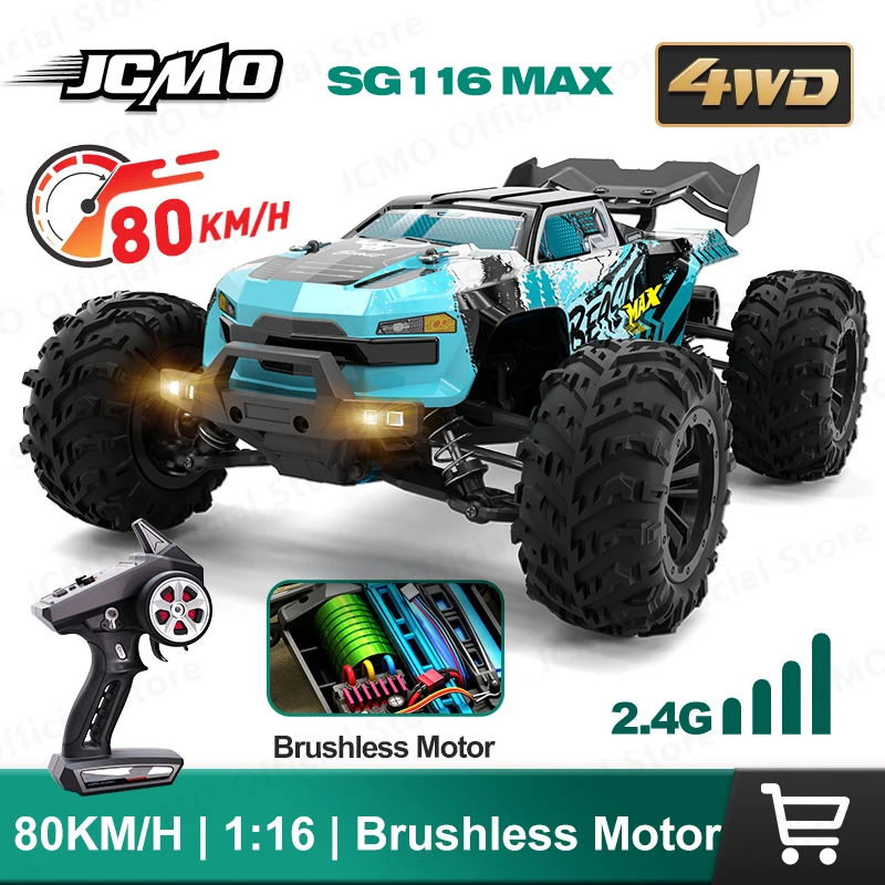 SG116MAX 80 KM/H voiture RC haute vitesse sans brosse 4WD tout-terrain dérive voiture télécommandée 1:16 voitures de course professionnelles SG116PRO 40 KM/H
