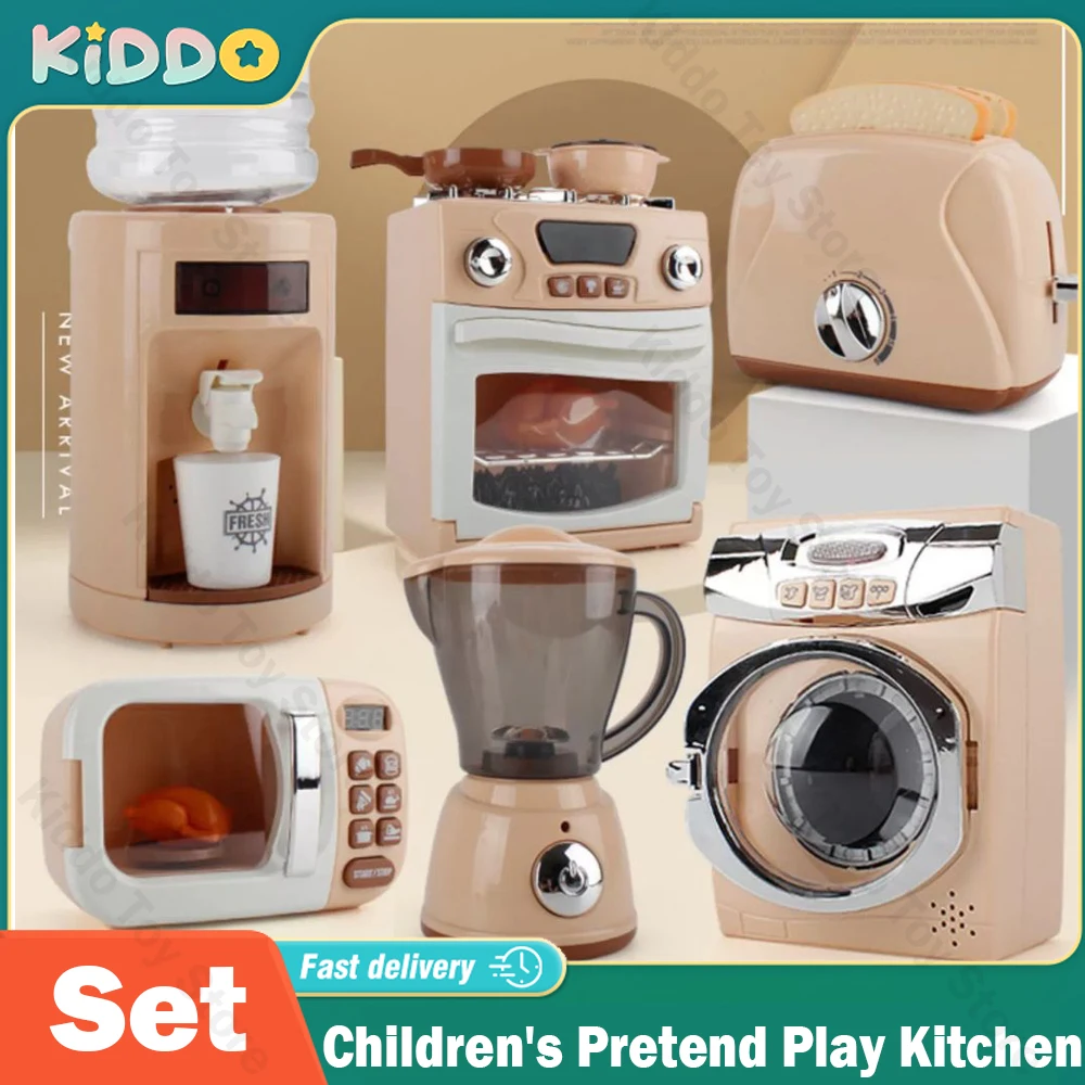 Jouets de Simulation pour enfants, ensemble de cuisine électrique, four à micro-ondes, cadeaux éducatifs, jeu d'apprentissage Montessori