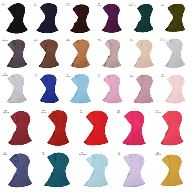 Chapeau de base Hijab pour femmes musulmanes, écharpe de sauna à haute élasticité, long, respirant, garde-cou, document solide, mode Ramadan – Image 6