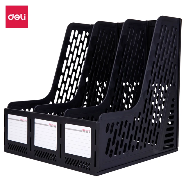 Deli Magazine Container PP Material Triptych Document Holder Frame Assemble Desk Organizer Storage School Office – Image 6