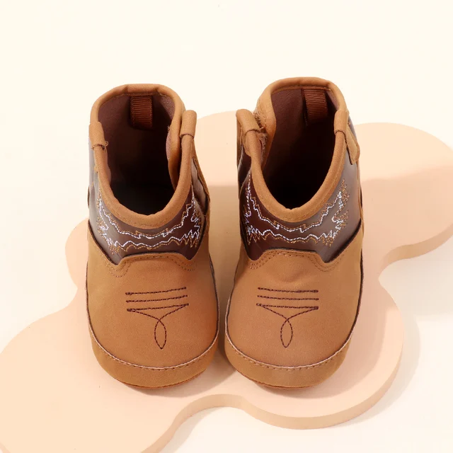 Petites bottes en PU et coton doux pour bébé, chaussures de pré-marche pour garçons et filles, nouveau Style printemps et automne 2024, BHX3210 – Image 5