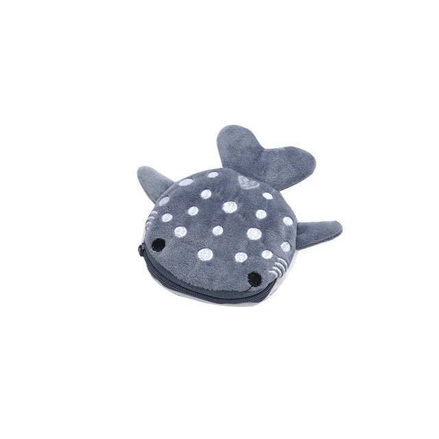 Nouveau porte-monnaie en peluche requin de dessin animé, pendentif mignon, sac de câble de données, sac à fermeture éclair – Image 6