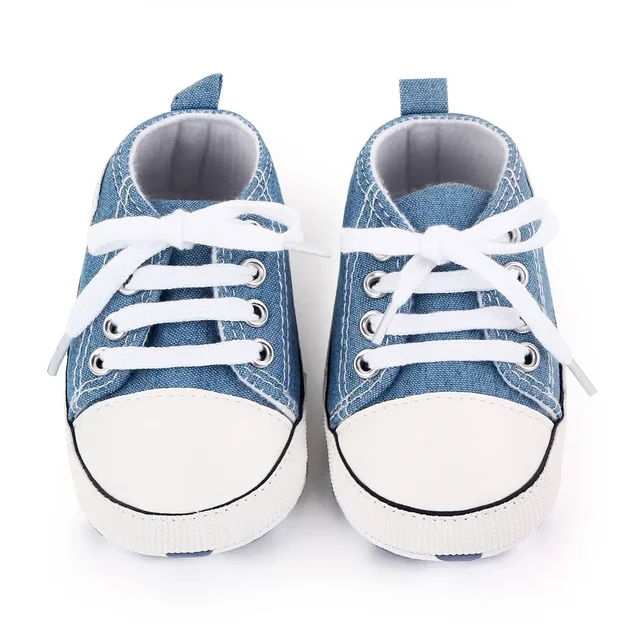 Baskets en toile pour bébés garçons et filles, chaussures pour premiers pas, antidérapantes, semelle souple, chaussures classiques pour nouveau-nés de 0 à 18 mois – Image 2