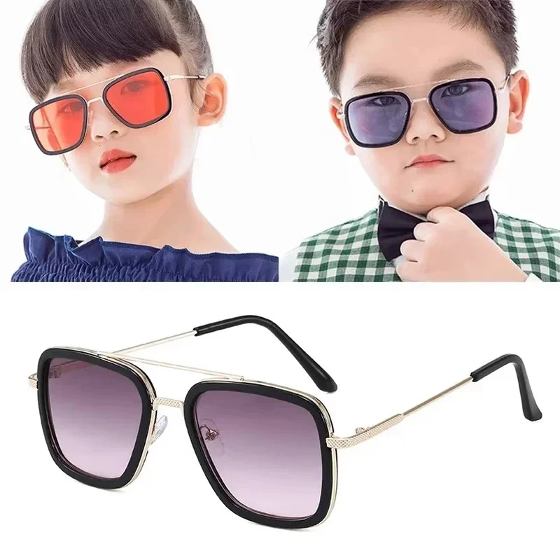 Lunettes de soleil Tony Stlavabo pour enfants, Iron Man, lunettes de mode pour bébés garçons et filles, nuances pour enfants de 3 à 12 ans