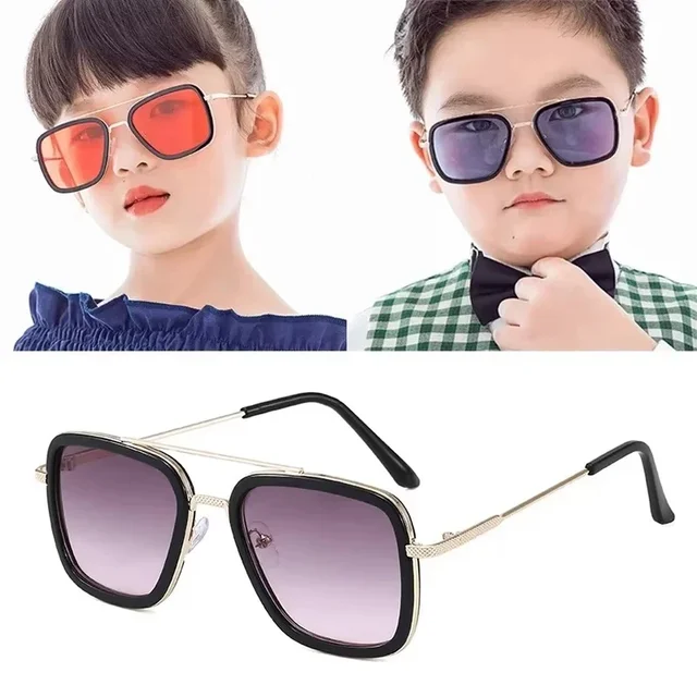 Lunettes de soleil Tony Stlavabo pour enfants, Iron Man, lunettes de mode pour bébés garçons et filles, nuances pour enfants de 3 à 12 ans