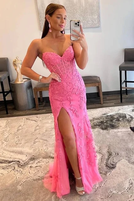 Robe de soirée longue en dentelle pour femme, robe longue sirène, robe maxi, sangle féminine, fête de Rh, quelle que soit la performance de mariage