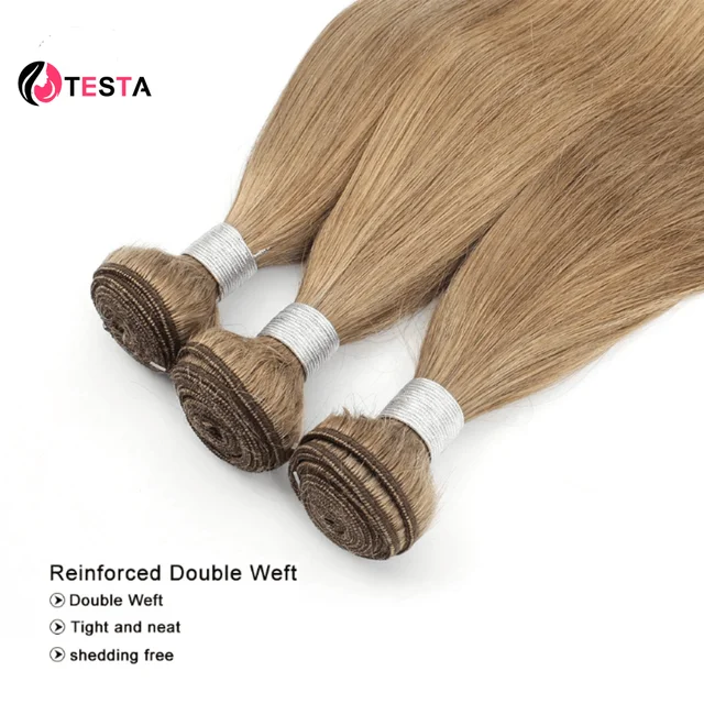 Straight Bundles Human Hair 613 Honey Blonde #8 Ash Blonde Color Human Hair Weaving 100% Remy Human Natural Hair Extensions – Image 3