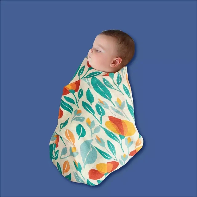 Elinfant 100% coton couleur unie 120*110 cm 2 couches nouveau-né bébé serviette de bain enveloppement mousseline couvertures d'emmaillotage en gros livraison directe – Image 5