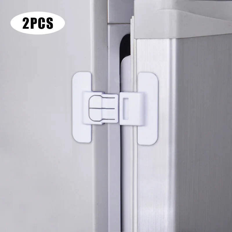 Serrures d'armoire de sécurité pour bébé, 2 pièces/lot, serrures de porte de tiroir pour bébé enfant, Anti-pincement, Protection de sécurité des mains, boucle de sécurité