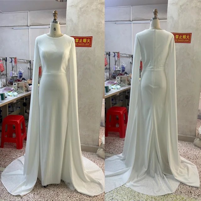 Robe de mariée en pansement de satin avec ceinture perlée, robes de soirée formelles pour les patients, quelle que soit la femme, robe d'invité de mariage, balayage – Image 4