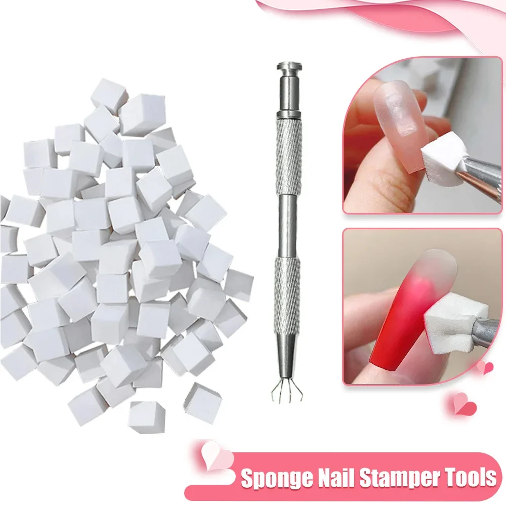 LINMANDA-Éponges à ongles blanches, 4 griffes en métal, outil de manucure 514-up, 50 pièces