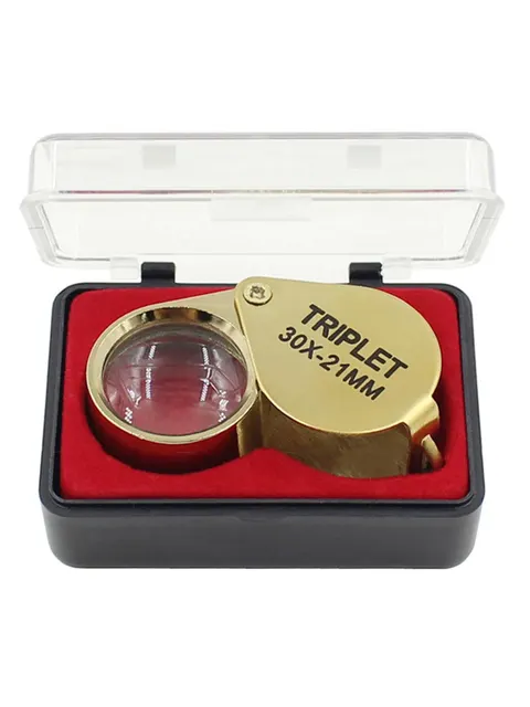 Loupe de poche Loupe de bijoux Loupe pliable diamant Lupa triplet bijoutiers oeil verre outil Loupe de lecture – Image 5