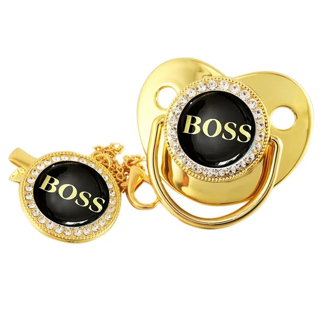 Sucette bébé avec pince à chaîne nouveau-né sans BPA sucette de luxe Bling sucette factice en Silicone Chupeta