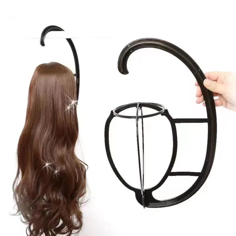 Detachable and portable plastic hanging wig holder for organizing wig storage, head cover, hat support frame