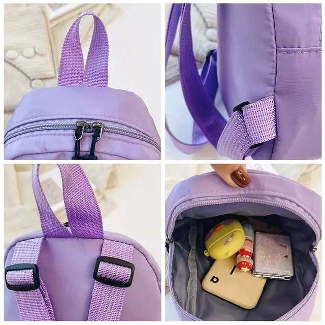 Mini sacs à dos en nylon pour adolescentes, petits sacs d'école, sac à dos blanc, sac à dos décontracté pour femmes, sacs à dos à la mode – Image 5