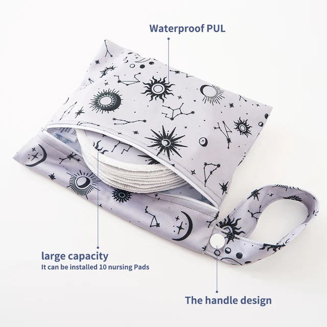 Mod yFlute-Coussretours d'Allaitement en Polyester Recyclé, Lavable et Réutilisable, avec Sac de Support Absorbant, Imperméable, pour Maman, 10 Pièces – Image 5