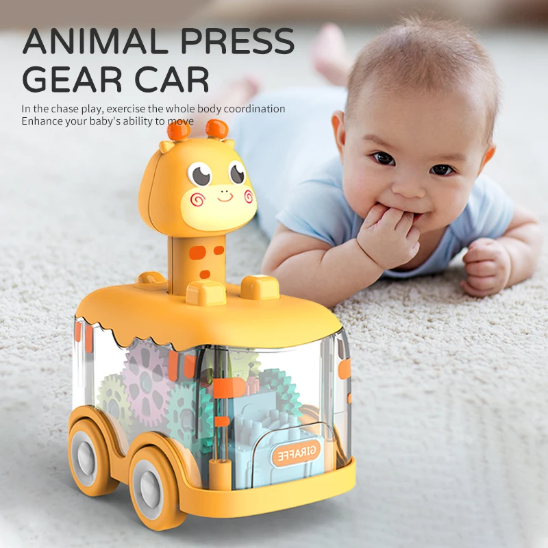Presse Gear voiture jouet pour enfants voiture retirer garçon enfants voiture inertielle Puzzle animaux voiture