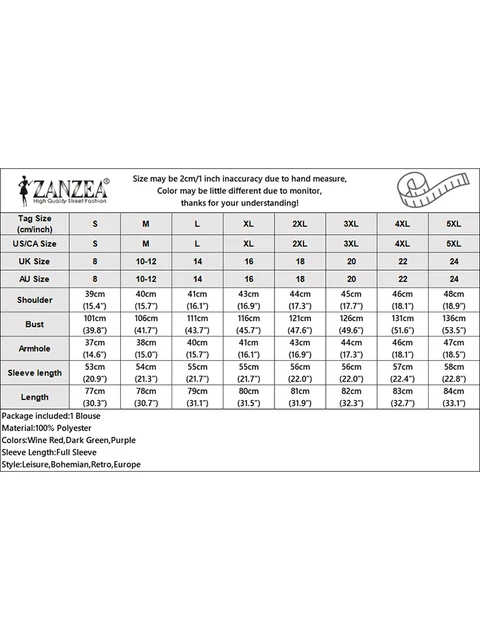 ZANZEA-Chemises sulfDécontractées pour Femme, Chemisier Islamique Musulman, Col Rabattu, lèvent, Hijab, Automne, 3/4, 2024 – Image 6