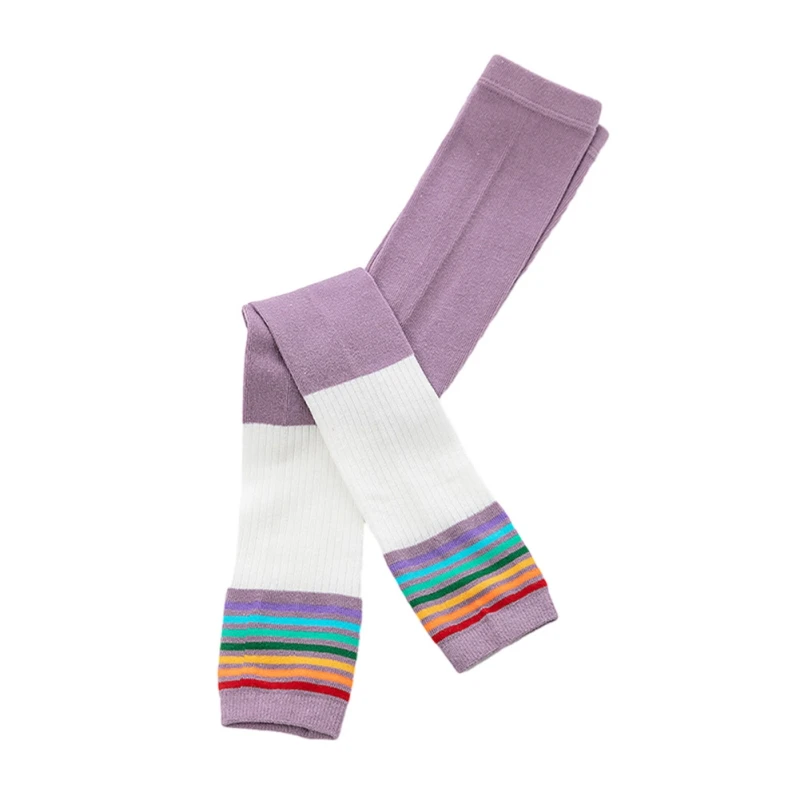 Collants à rayures arc-en-ciel pour enfants, leggings assiste en coton pour filles de 1 à 10 ans