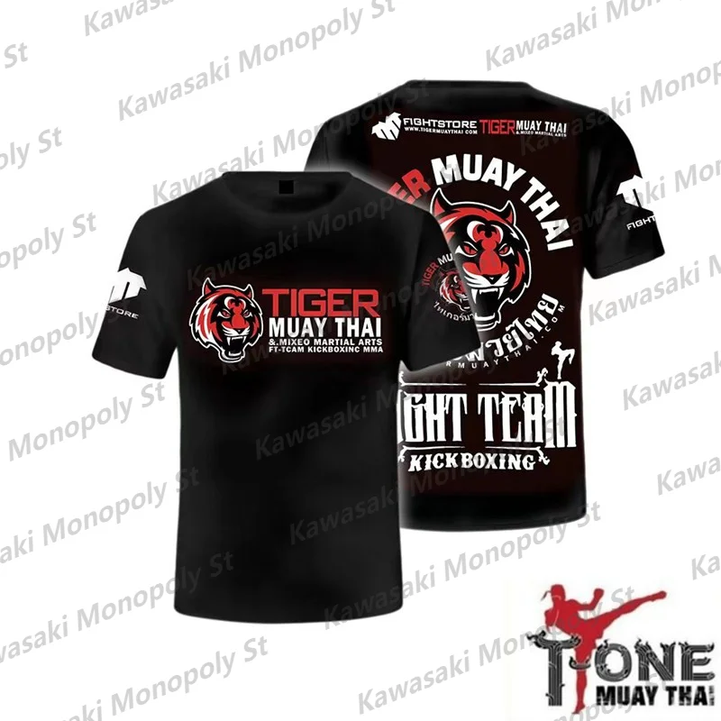 MMAA – combinaison d'entraînement à séchage rapide pour hommes, Tigre thaïlandais, boxe, Gym, Arts martiaux mixtes, T-Shirt à col rond pour enfants/adultes, haut de sport, nouvelle collection été 2024