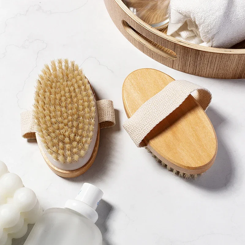 Brosse à Poils Naturels pour Peau Sèche, Ohio eur de Bain pour le Corps
