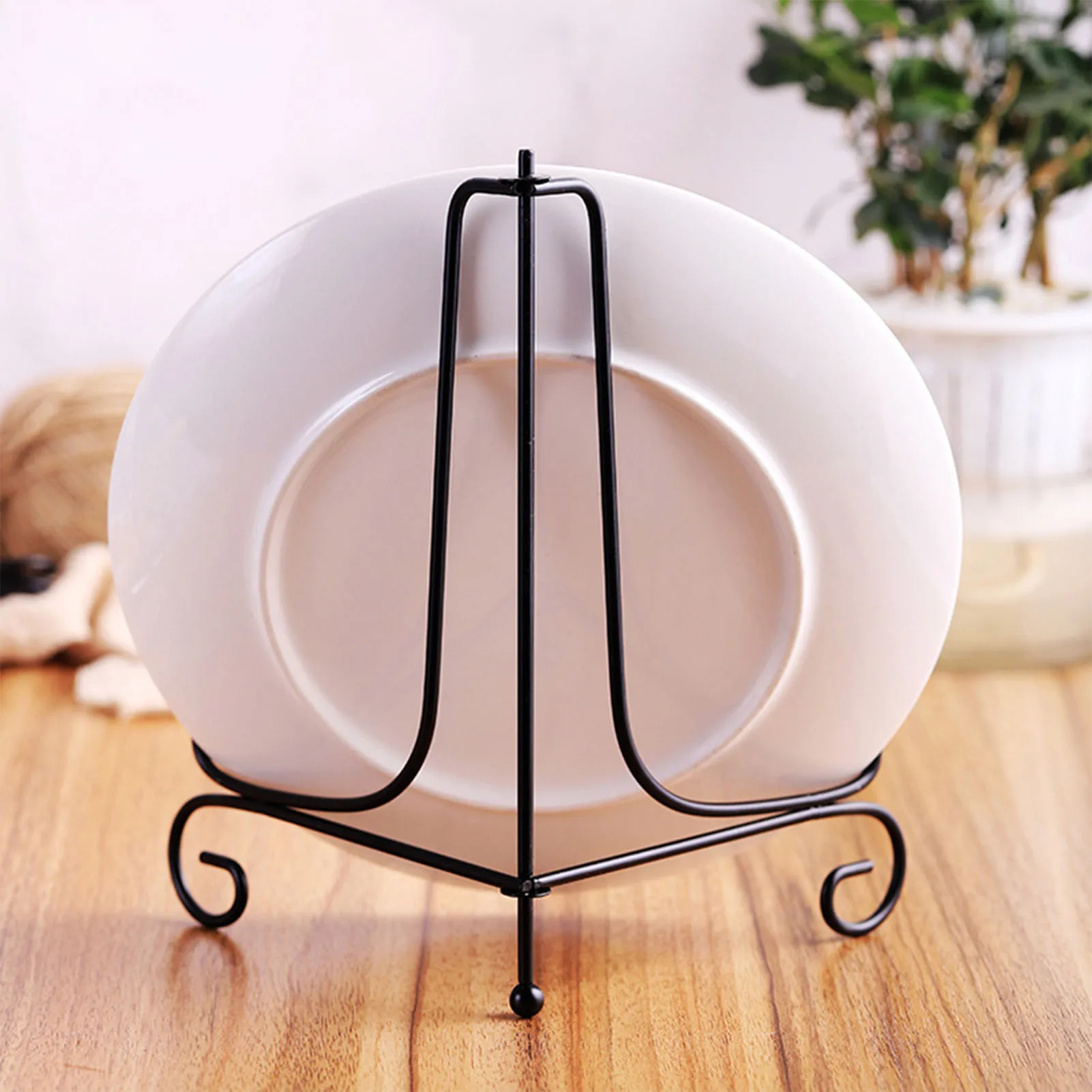 Metal Iron Puer Tea Cake Holder Black Iron Art Plate Holder Plate Display Stands for Display Decorative Picture