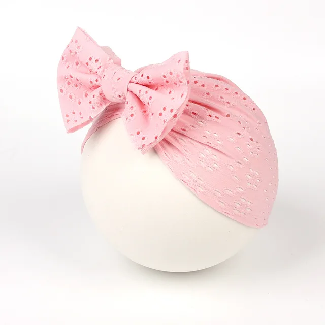 Accessoires pour cheveux de bébé, nœud de cheveux brodé en dentelle, bonnet pour bébés, chapeau à nœud, Turban noué pour filles, bandeau pour enfants filles – Image 3