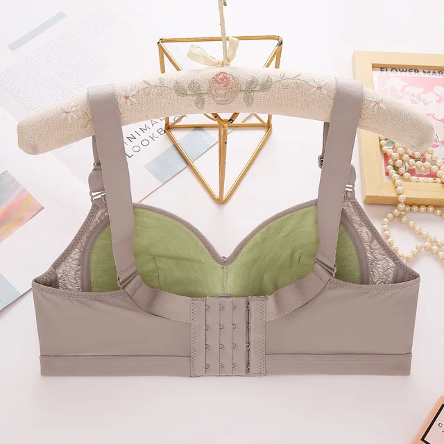 Soutien-gorge réglable et confortable, respirant, Section fine sans anneau en acier, gros seins apparaissent un petit soutien-gorge à rassemblement latéral – Image 2