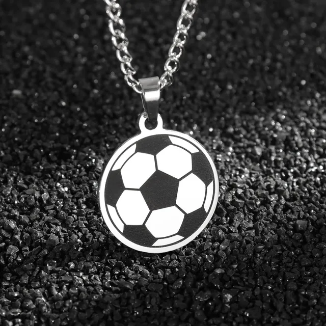 Collier à breloques en acier inoxydable pour hommes, pendentif de football, protecteur de bijoux, accessoires de mode, cadeau de Noël, cadeau du jour de Léon – Image 5