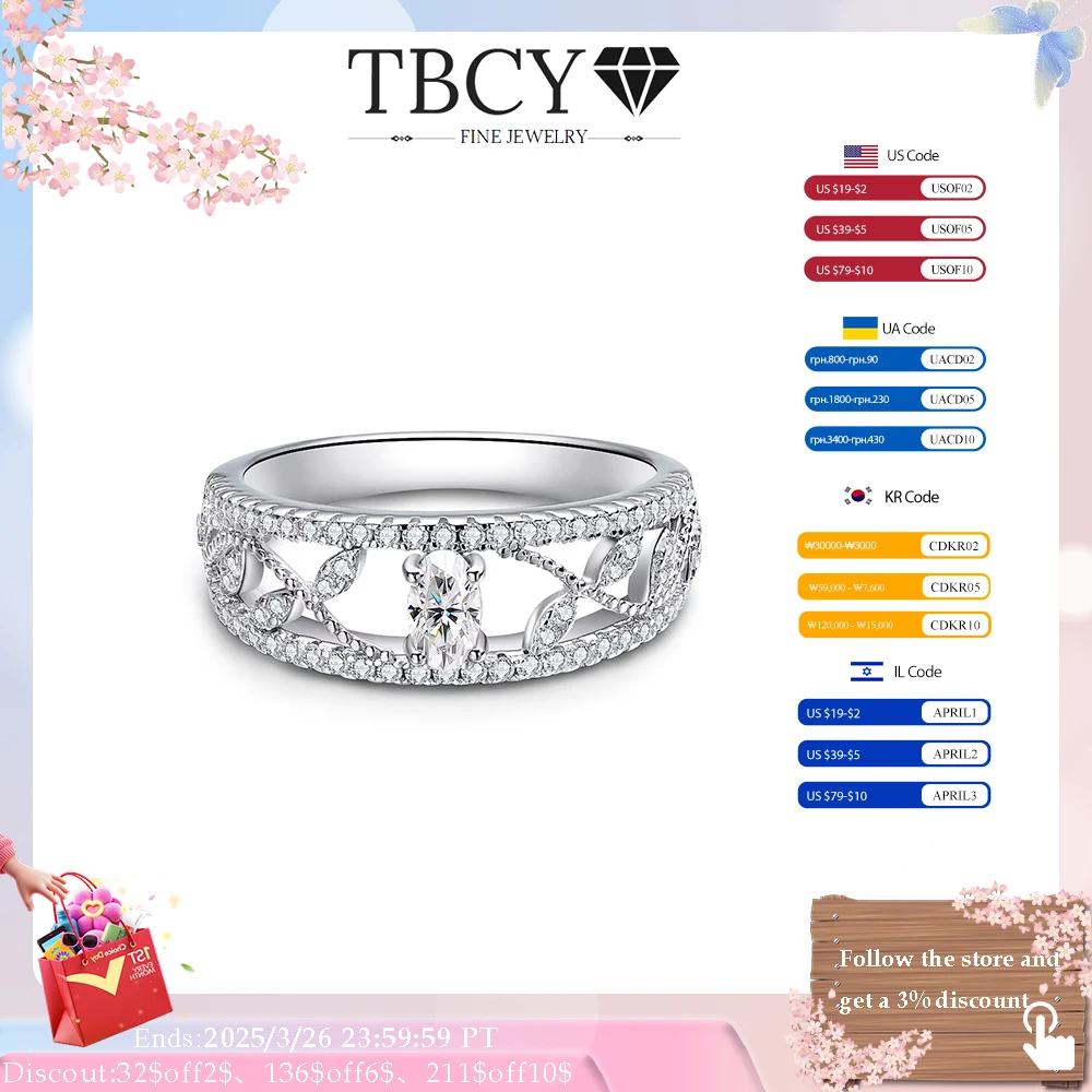 TBCYD-Bagues ovales en moissanite pour femme, argent regardé S925, coupe complète, bijoux fins GRA, fête de mariage, document D, 3*5mm, 0.65cttw