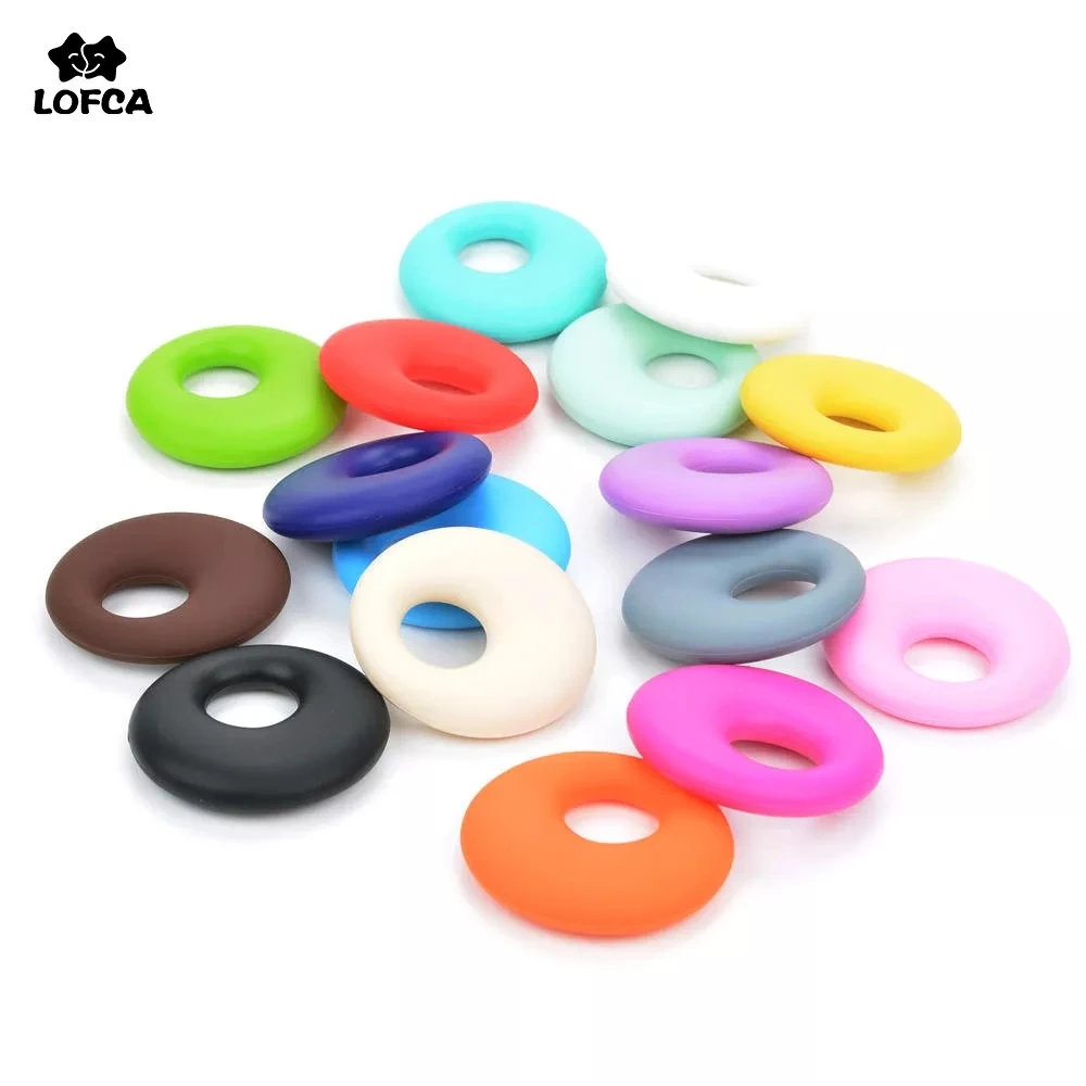 Anneau pendentif en Silicone sans BPA, anneau de dentition pour bébé, 1 pièce, collier de dentition en Silicone de qualité alimentaire, jouets de dentition pour sucette