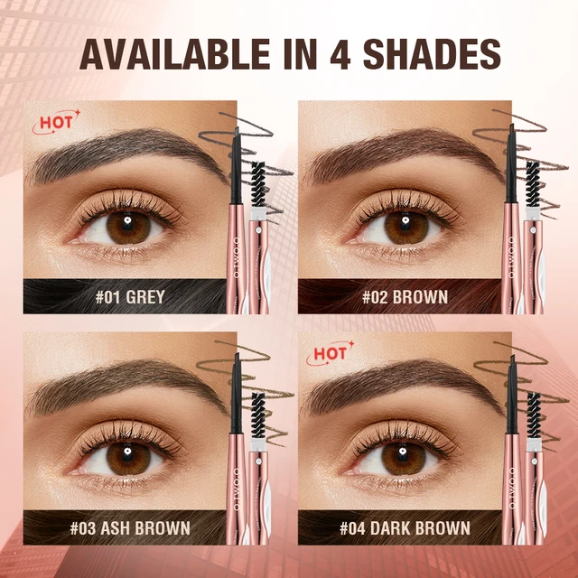 O.TWO.O 3 en 1 crayon à sourcils avec tondeuse à sourcils longue durée définisseur de sourcils précis couleur naturelle stylo à sourcils étanche – Image 6