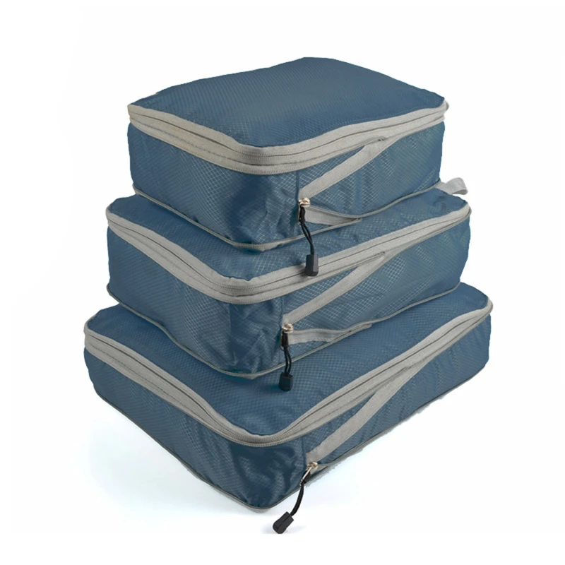 Cubes d'emballage compressés, ensemble d'organisateurs de rangement de voyage, bagages visuels en maille, sac de valise Portable pratique et léger, 3 pièces, nouveau