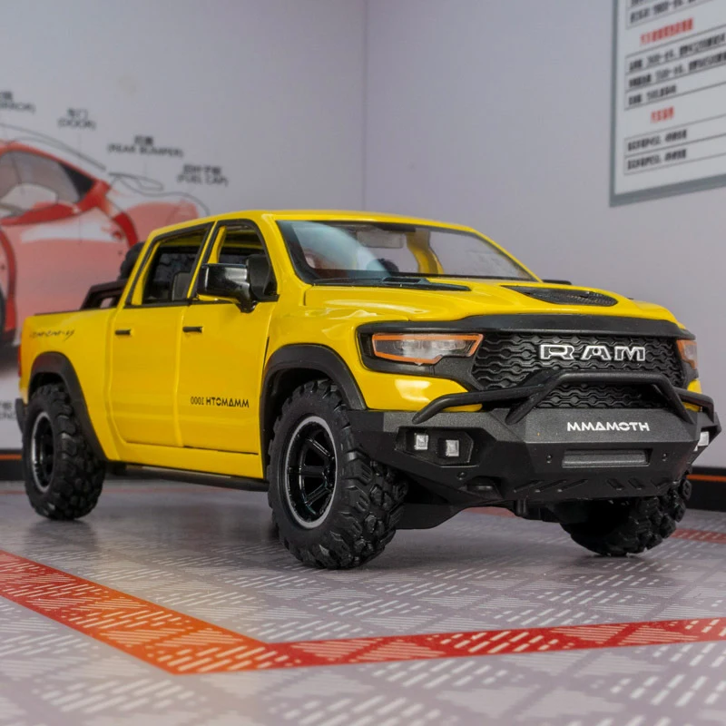 1:32 DODGE Mammoth 1000 TRX alliage pick-up modèle de voiture en métal moulé sous pression modèle de véhicule tout-terrain Simulation sonore et lumineuse enfants jouet cadeau