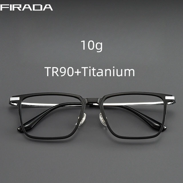 FIRADA mode lunettes confortables rétro carré lunettes en titane grande taille lunettes de Prescription cadre pour hommes femmes 93006-C