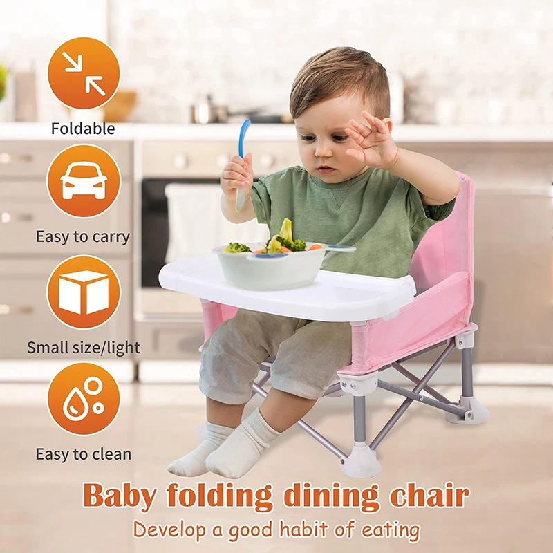 Chaise de camping pliante multifonctionnelle pour enfants, table rehaussante pour bébé, salle à manger pliante, siège portable, accessoires pour bébé