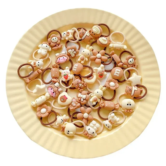 10 pièces nouvelles filles dessin animé Aniamls fleurs petites bandes de cheveux élastiques enfants mignon belle attache de cheveux bandes de caoutchouc enfant accessoires de cheveux – Image 5