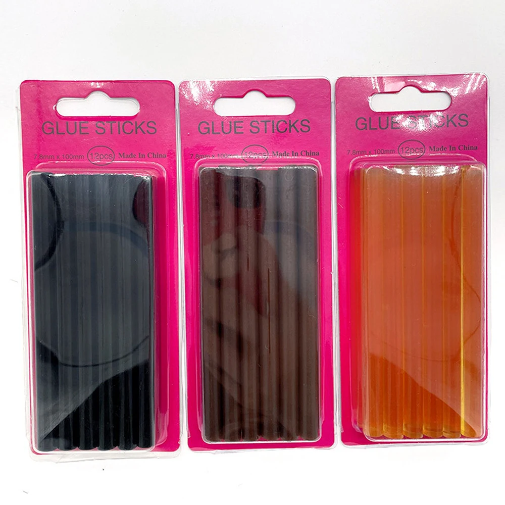 12 pièces/paquet 0.78*1cm extension de cheveux spécial petite tige de colle thermofusible pour la fabrication de faisceaux de cheveux et accessoires d'outils d'extension de cheveux
