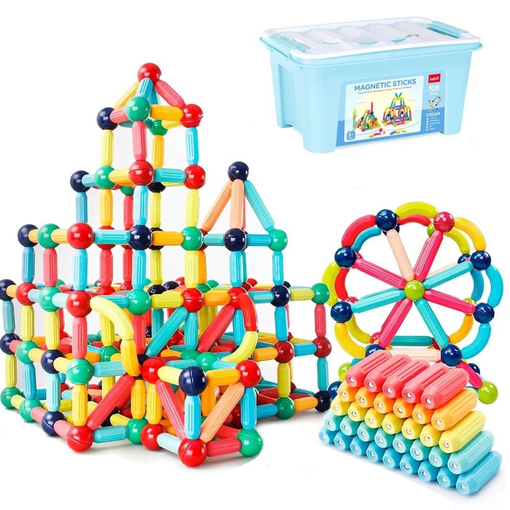 Bâtons magnétiques blocs de Construction jouets pour enfants Montessori éducatif préscolaire enfant en bas âge jouet aimant Construction ensemble cadeau