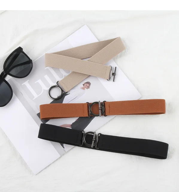 Ceinture élastique réglable en toile, Invisible, pour femmes et hommes, pantalon en Jean, robe, nouvelle boucle, facile à porter, nouvelle collection – Image 5