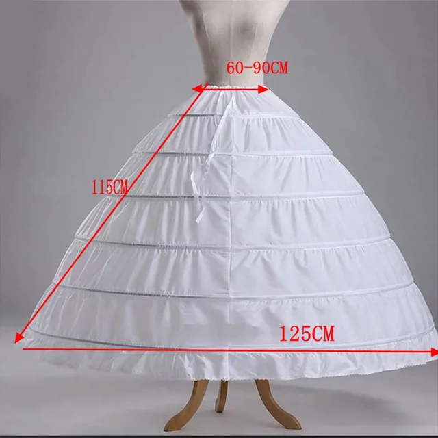 Nouveauté 6 cerceaux taille élastique robe de mariée cordon robe Tulle sous-jupes jupons de mariage – Image 4