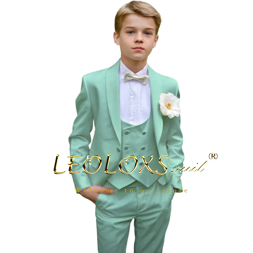 Costume de Mariage 3 Pièces pour Garçon, Veste Blanche, Gilet, Pantalon, Élégant, Personnalisé, pour Mariages, Fêtes et Occasions Spéciales