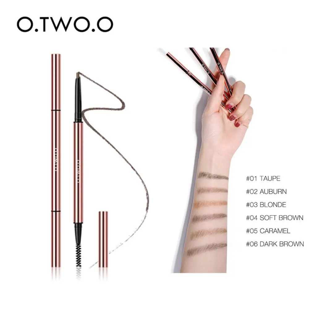 O.TWO.O 6 couleurs crayon à sourcils Triangle Ultra fin longue durée imperméable Blode marron précis définiur de sourcils maquillage des sourcils