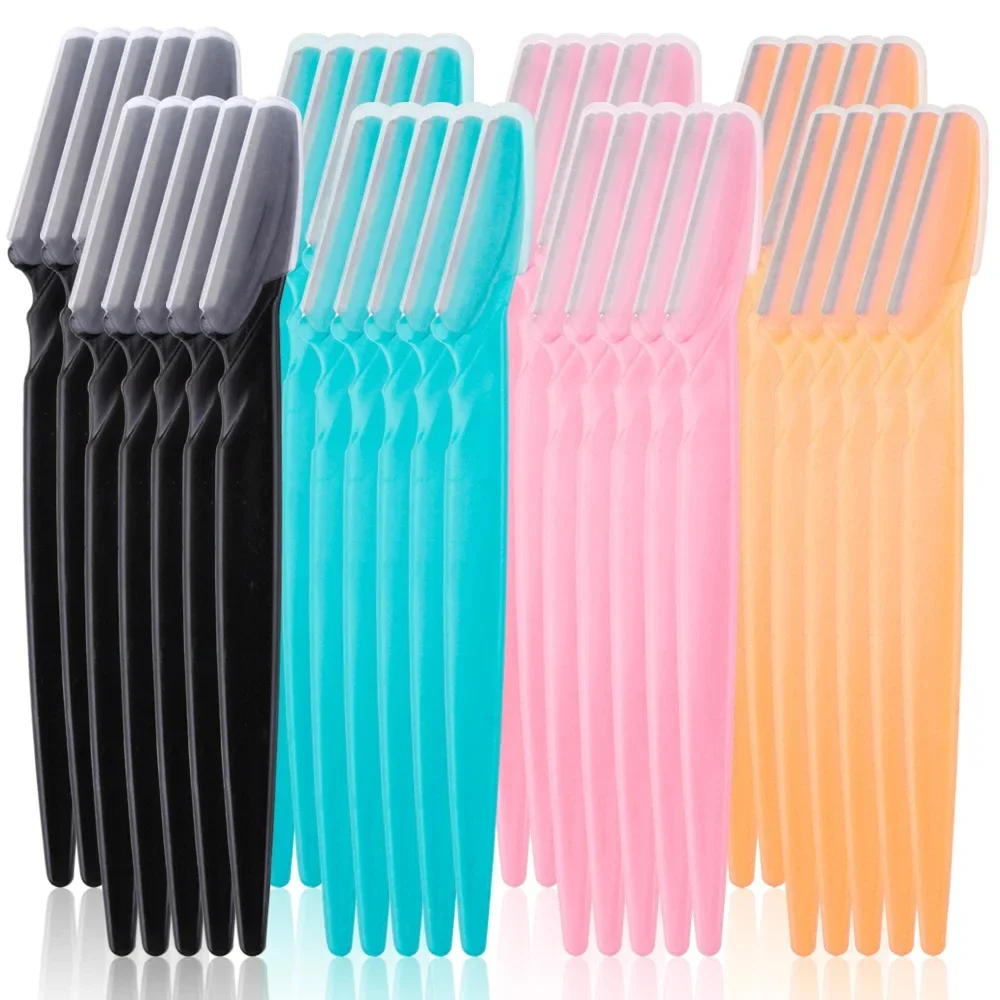 Tondeuse à sourcils portable pour femmes, rasoir pour le visage, lame d'épilation, couteau de sécurité, grattoir de maquillage, 10 pièces