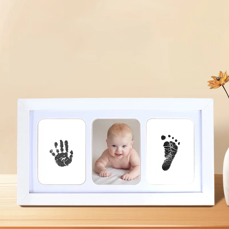 Kit de bricolage pour nouveau-né, tampons encreurs, cadre Photo, empreintes de mains, accessoires Souvenirs pour tout-petits, nettoyage sûr, cadeau de réception-cadeau pour bébé