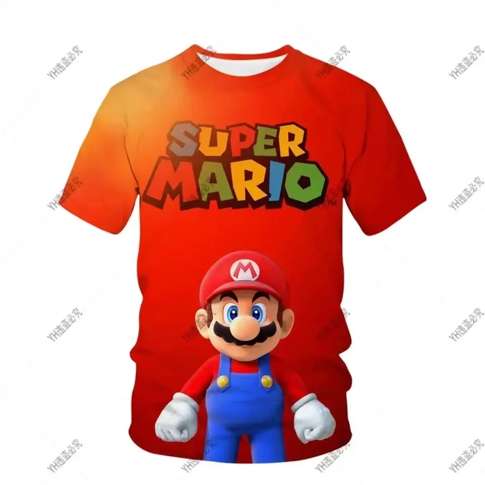 T-Shirt à Manches Courtes Super Mario pour Bébé Fille, Vêtements d'Été, Princesse Pêche, Jeu Animé, Y2k, Nouvelle Collection